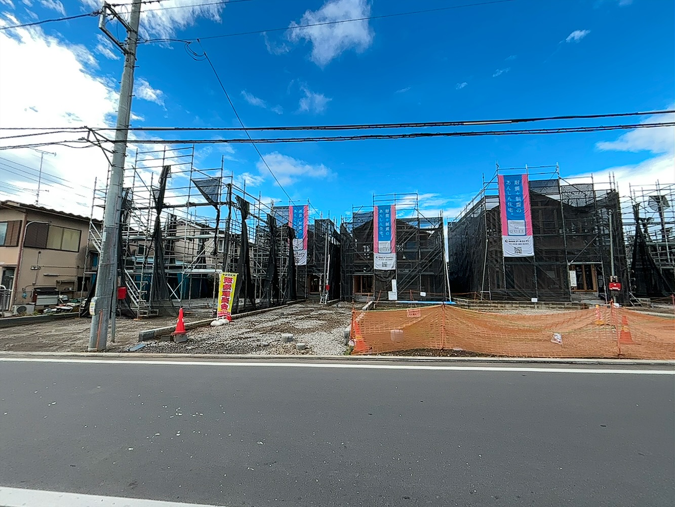 宮下町第6 建築中の現地・前面道路（撮影時点）